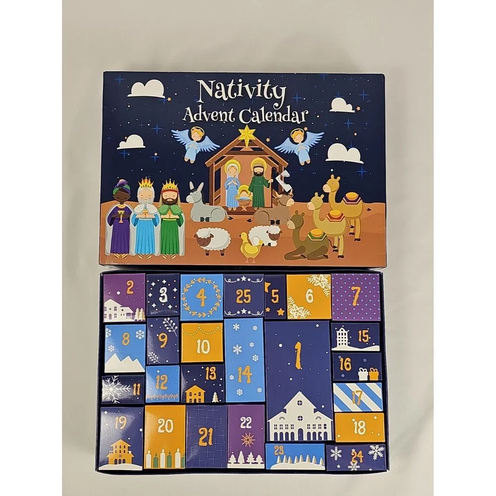 Nativity Advent Calendar Christmas Countdown Christian Manger Scene New in Box